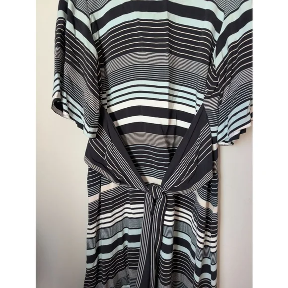 Ann Taylor Striped Dress 14 Black White Seafoam, Womens - Picture 5 of 10